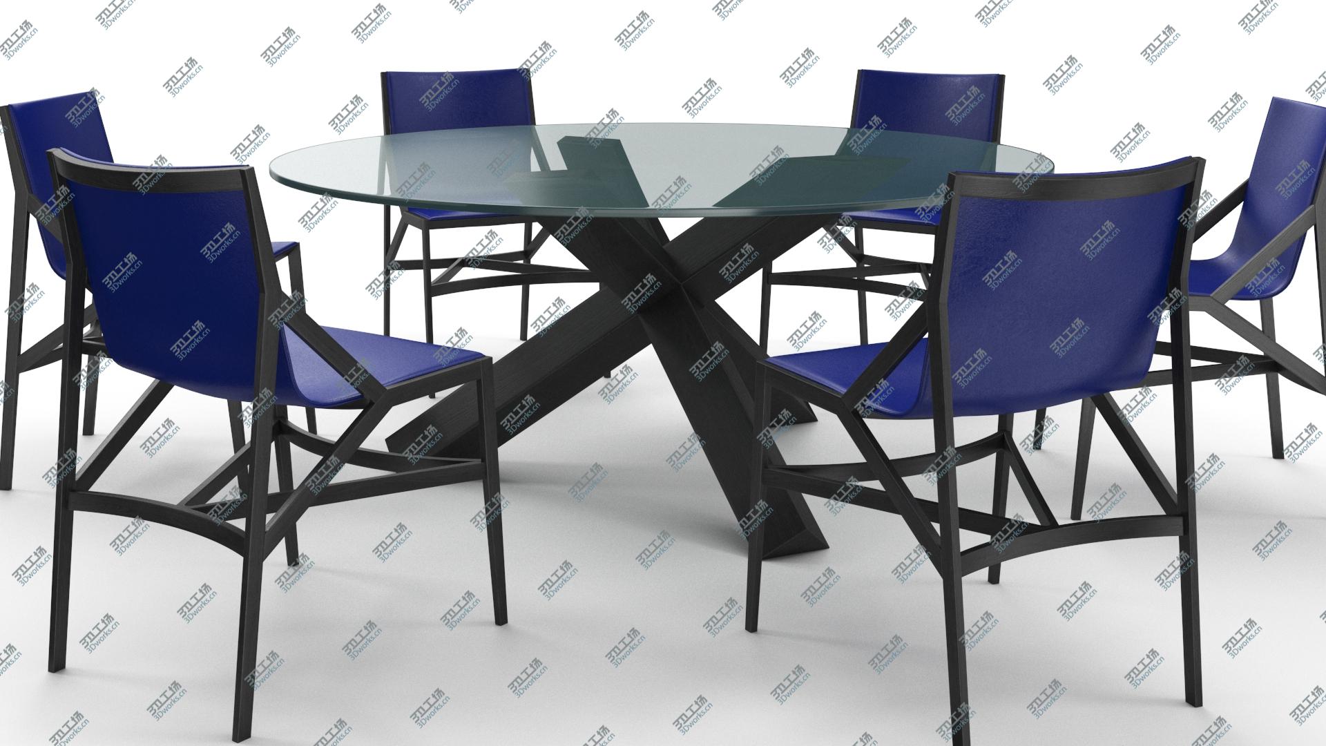 images/goods_img/2021040233/Cassina Dining Table Chair Set Black Glass Blue model/4.jpg